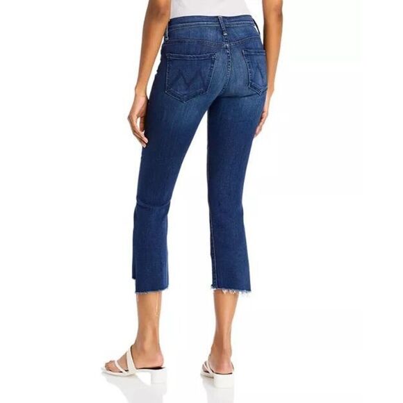 MOTHER Denim The Insider High Rise Crop Step Fray Bootcut Jeans in Tongue and Ch - Picture 13 of 14